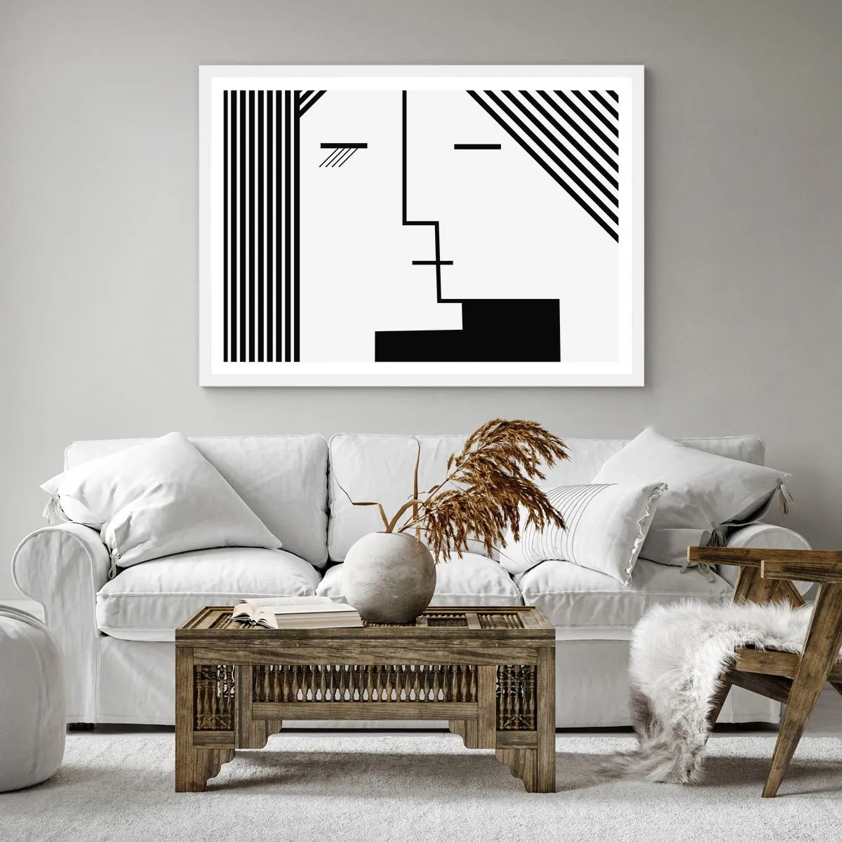 Plagát v bielom ráme - Proste bozk - 60x60 cm