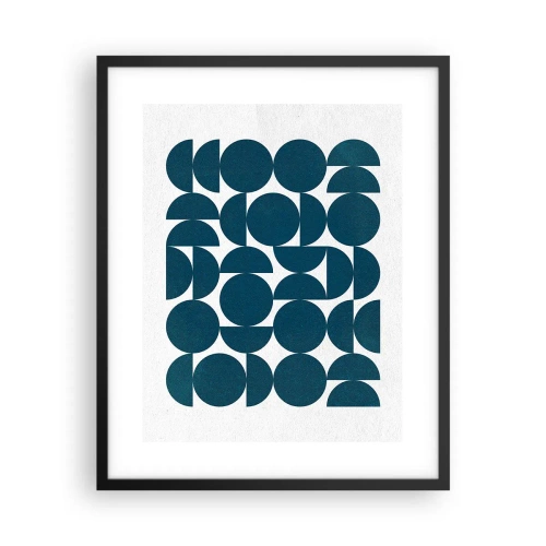 Plagát v čiernom ráme - Kruhy a polkruhy - 40x50 cm