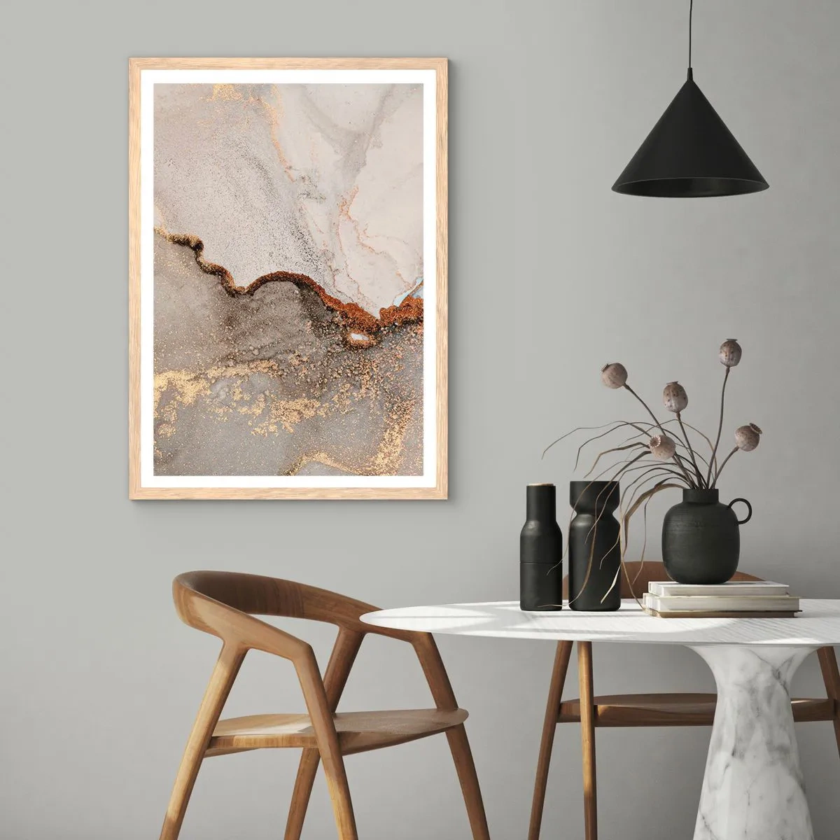 Plagát v ráme zo svetlého duba - Na hranici farieb - 70x100 cm