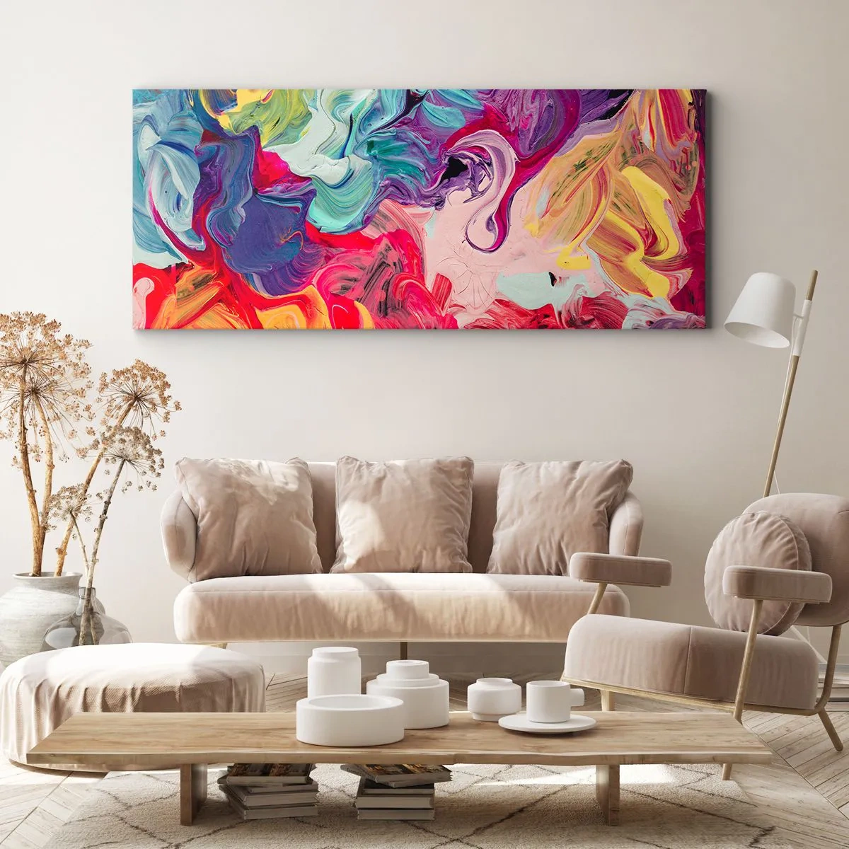 Obraz na plátne - Zrodenie farieb - 100x40 cm