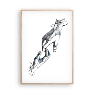 Plagát v ráme zo svetlého duba - Dobré gesto - 70x100 cm