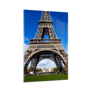 Obraz na skle - Celý Paríž pri jej nohách - 80x120 cm