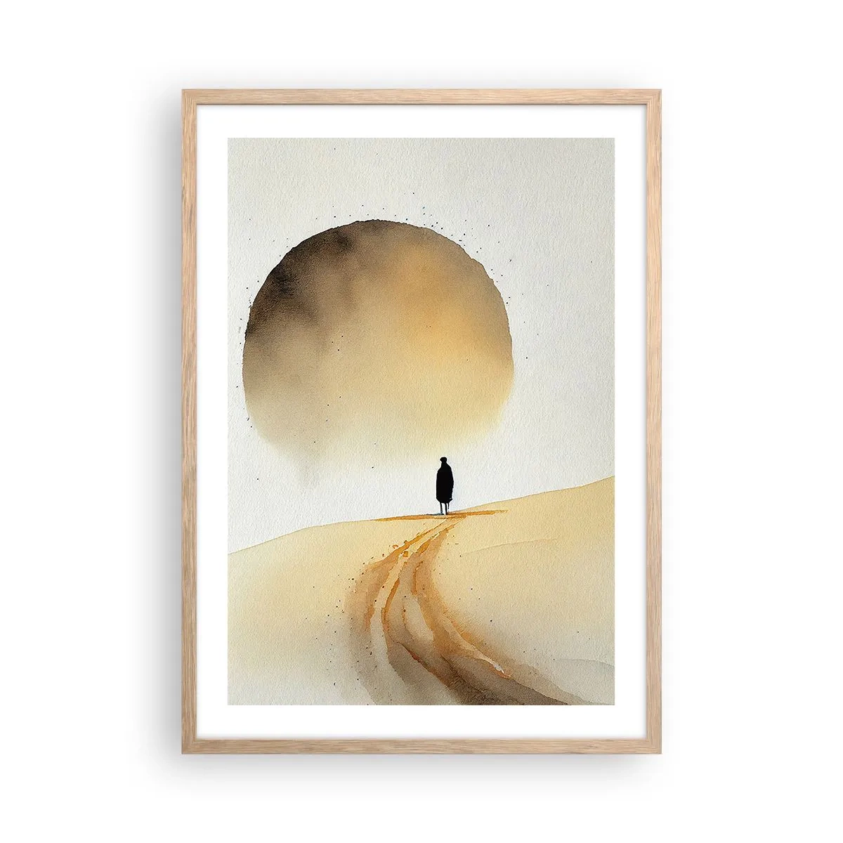 Plagát v ráme zo svetlého duba - Vždy túžba - 50x70 cm