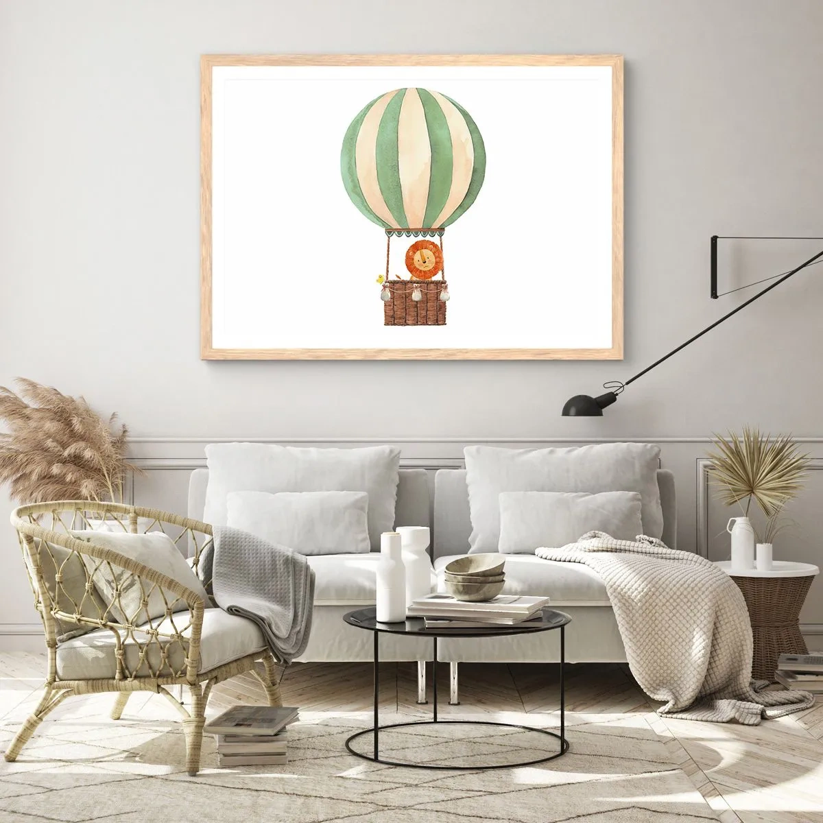 Plagát v ráme zo svetlého duba - Leonove cesty - 70x50 cm