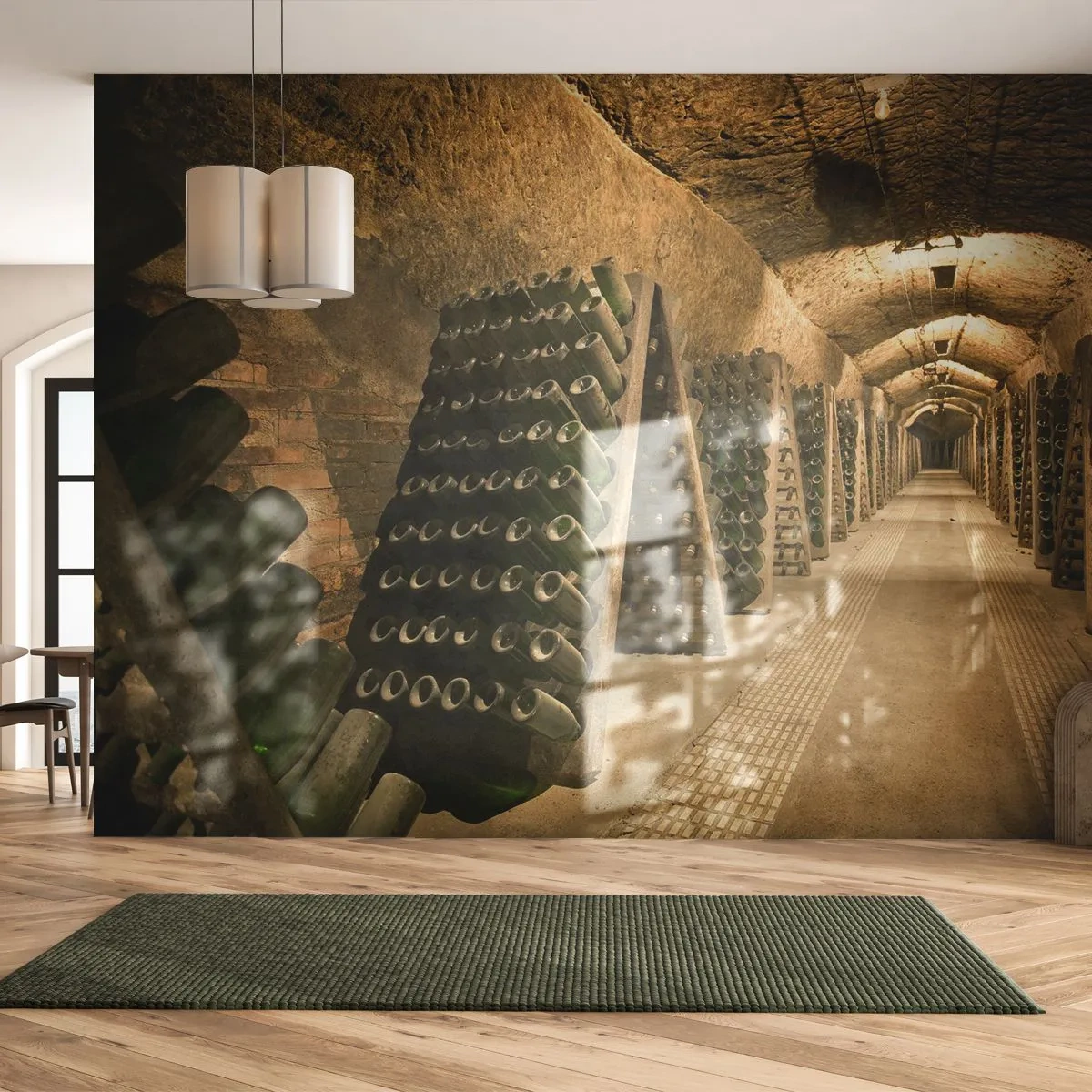 Samolepiaca Fototapeta Deluxe Sticker - Narodeniny chuti - Gastronómia, Fľaša vína, Vínna pivnica - 250x175 cm