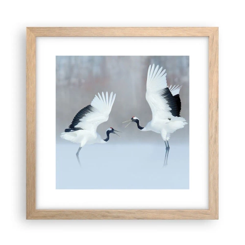 Plagát v ráme zo svetlého duba - Tanec v hmle - 30x30 cm