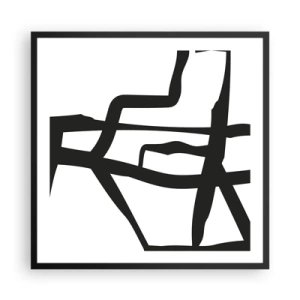 Plagát v čiernom ráme - Čiernobiela konštrukcia - 60x60 cm