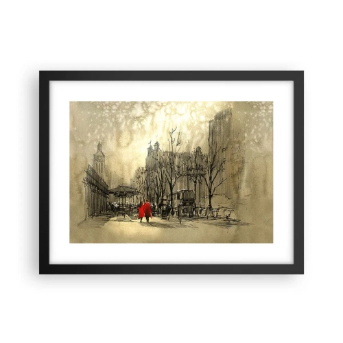 Plagát v čiernom ráme - Rande v londýnskej hmle - 40x30 cm