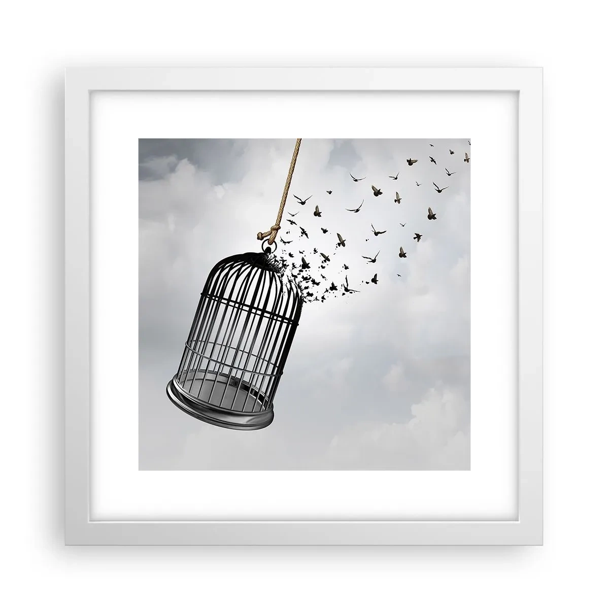 Plagát v bielom ráme - Viera… nádej… sloboda! - 30x30 cm