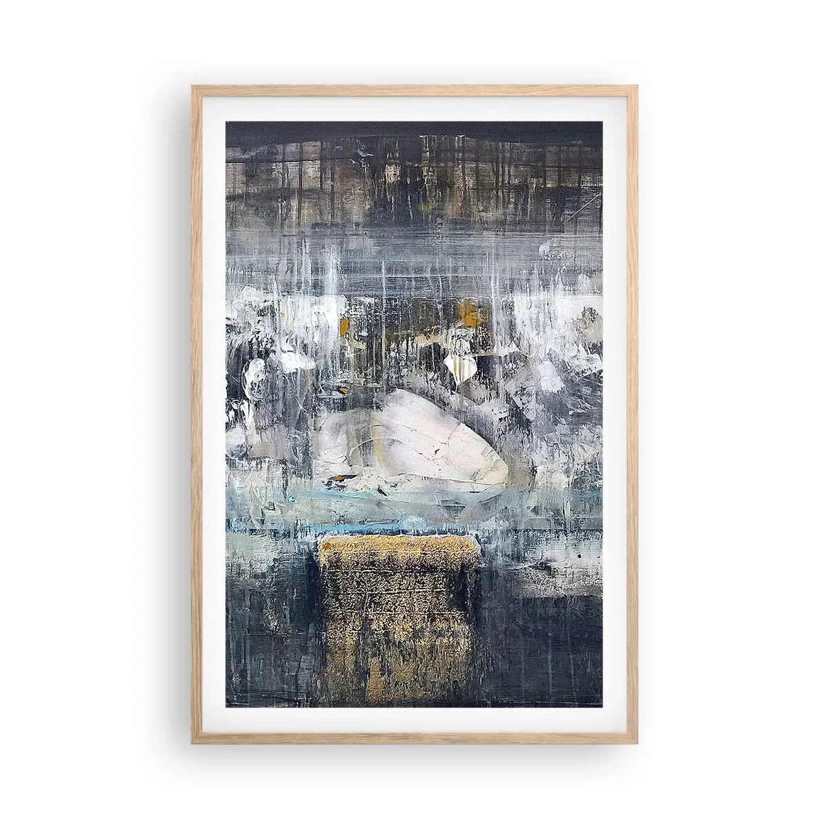 Plagát v ráme zo svetlého duba - Ako na ľade, tak aj na hrude - 61x91 cm