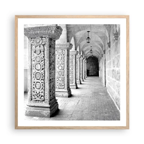 Plagát v ráme zo svetlého duba - Kam…? - 60x60 cm