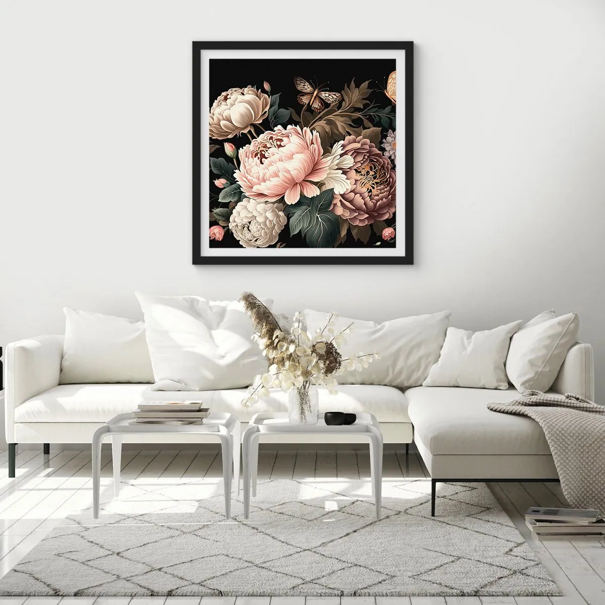 Plagát v čiernom ráme - V barokovom štýle - 60x60 cm