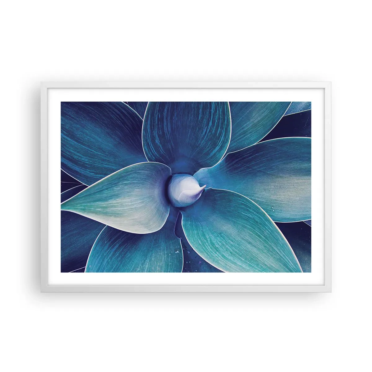 Plagát v bielom ráme - Modrastý od neba - 70x50 cm