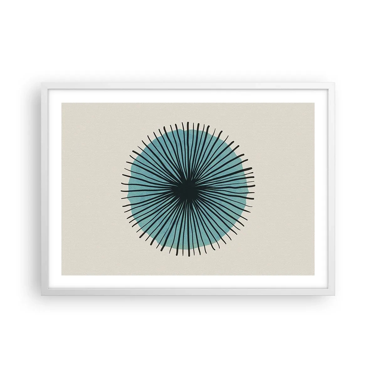 Plagát v bielom ráme - Žiariaca modrá - 70x50 cm