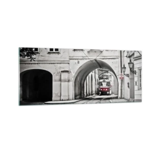 Obraz na skle - Mestským labyrintom - 100x40 cm