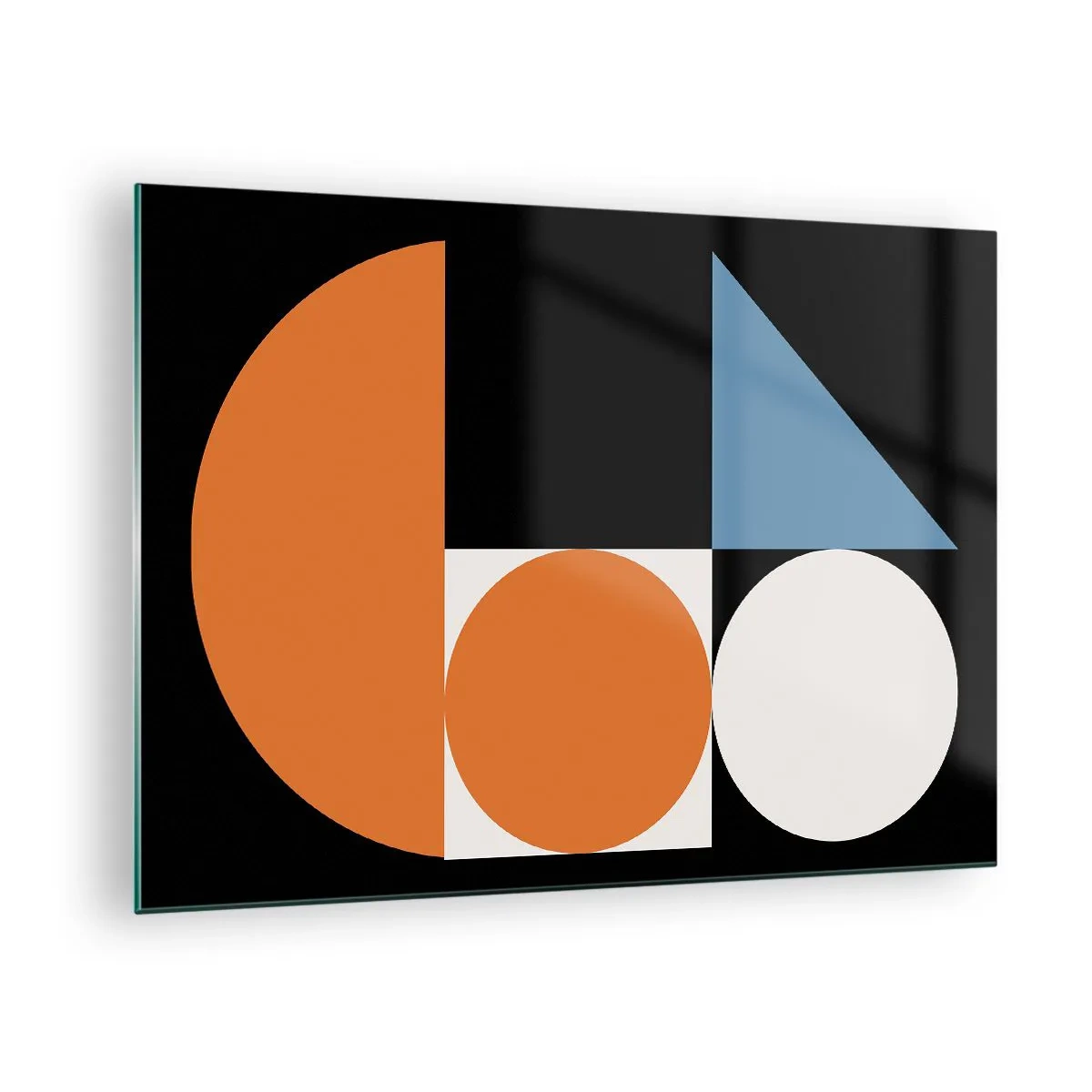 Obraz na skle - Geometrické útvary v abstraktnom usporiadaní - 70x50cm - Figurínový systém - Moderná nástenná dekorácia do obývacej izby a spálne ARTTOR