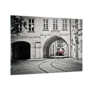 Obraz na skle - Mestským labyrintom - 100x70 cm
