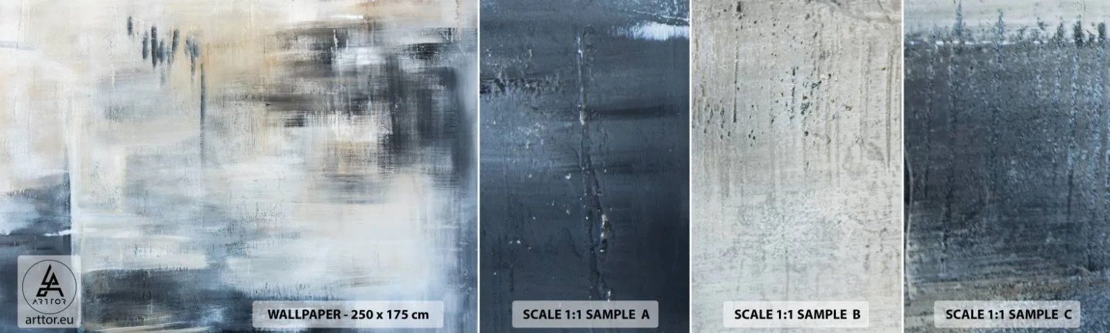 Vzorka Fototapeta Standard Eco - Za závojom modrej - Kus, Abstrakcia, Priemyselný - 100x30 cm