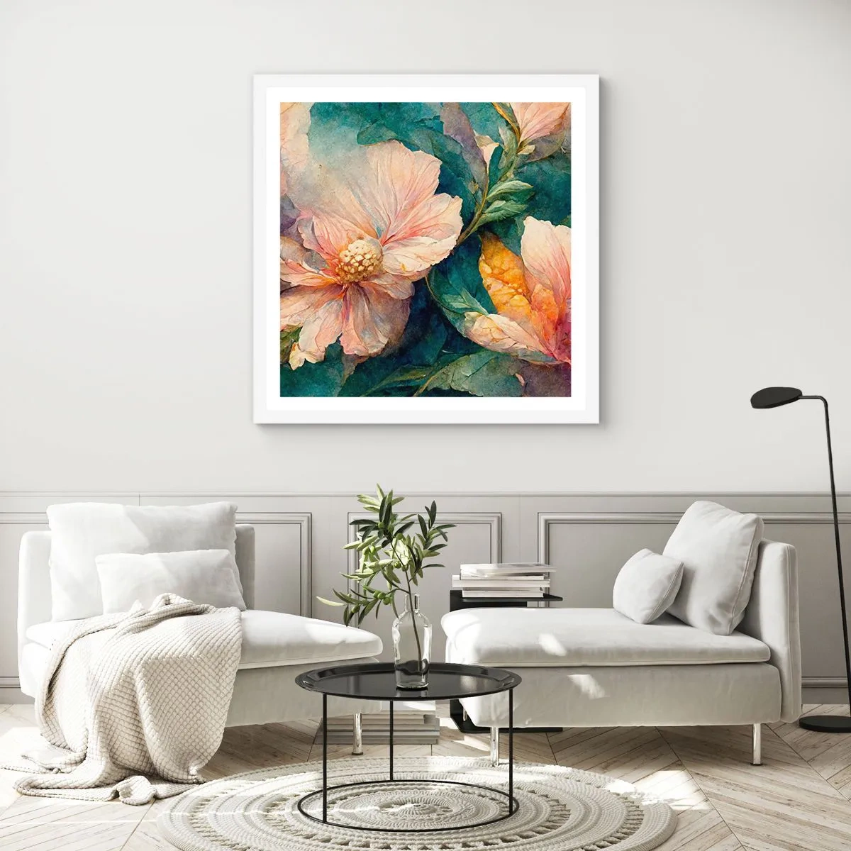 Plagát v bielom ráme - Číra subtílnosť - 40x40 cm