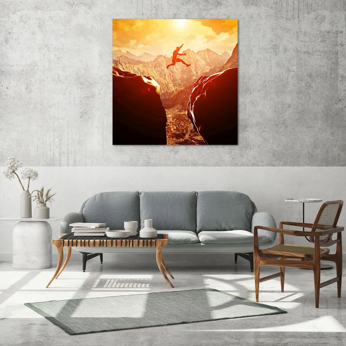 Obraz na skle - Prekročením hraníc - 70x70 cm