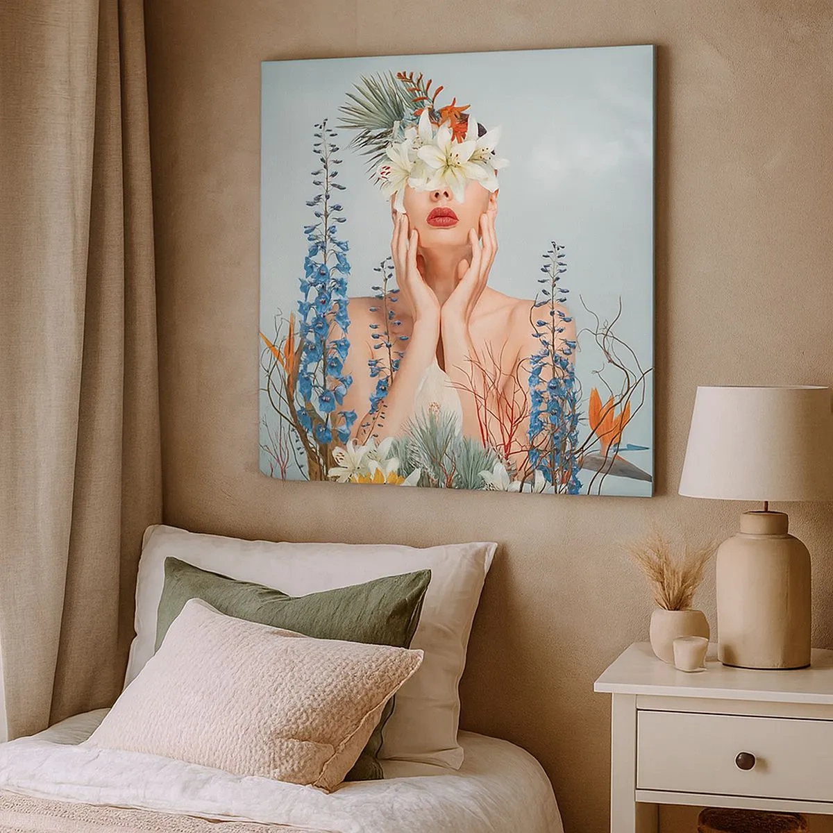 Obraz na plátne - Žena – kvetina - 30x30 cm