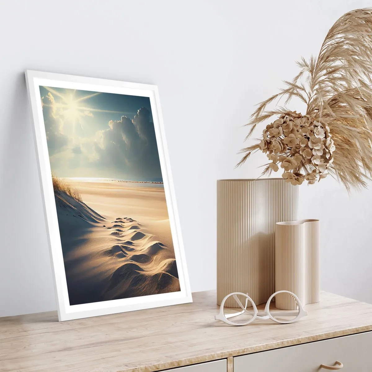Plagát v bielom ráme - Upokojujúca krajina - 70x100 cm