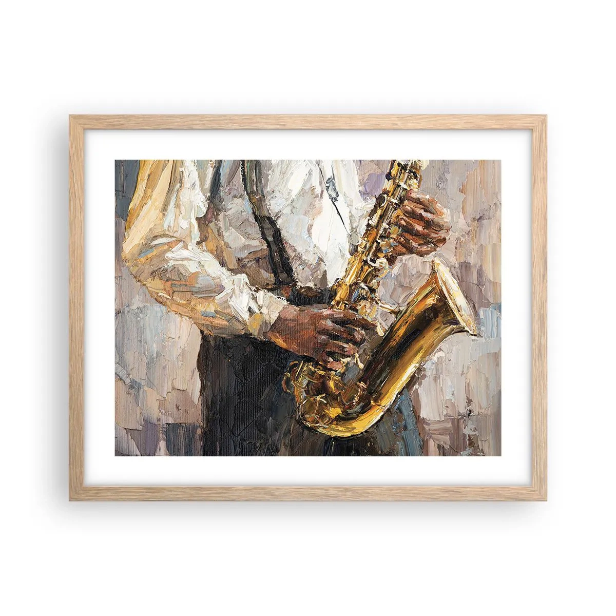 Plagát v ráme zo svetlého duba - Čas na sólovú hru - 50x40 cm