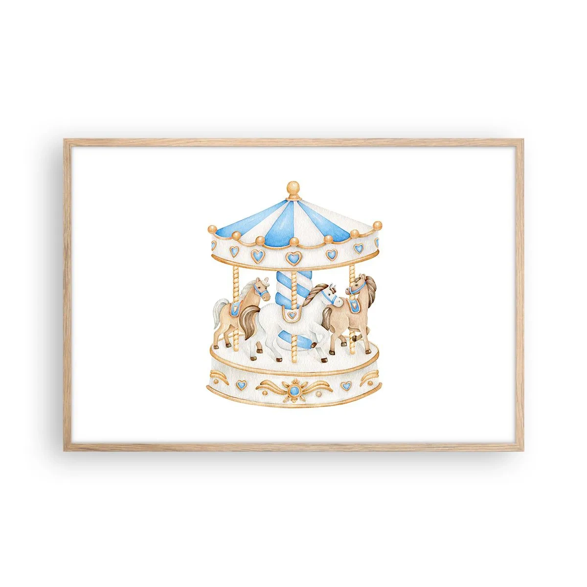 Plagát v ráme zo svetlého duba - Sladké detstvo - 91x61 cm