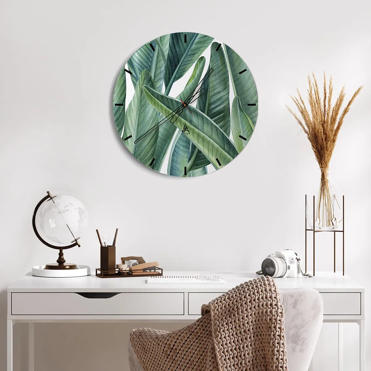 Nástenné hodiny - Proste zelená - 40x40 cm