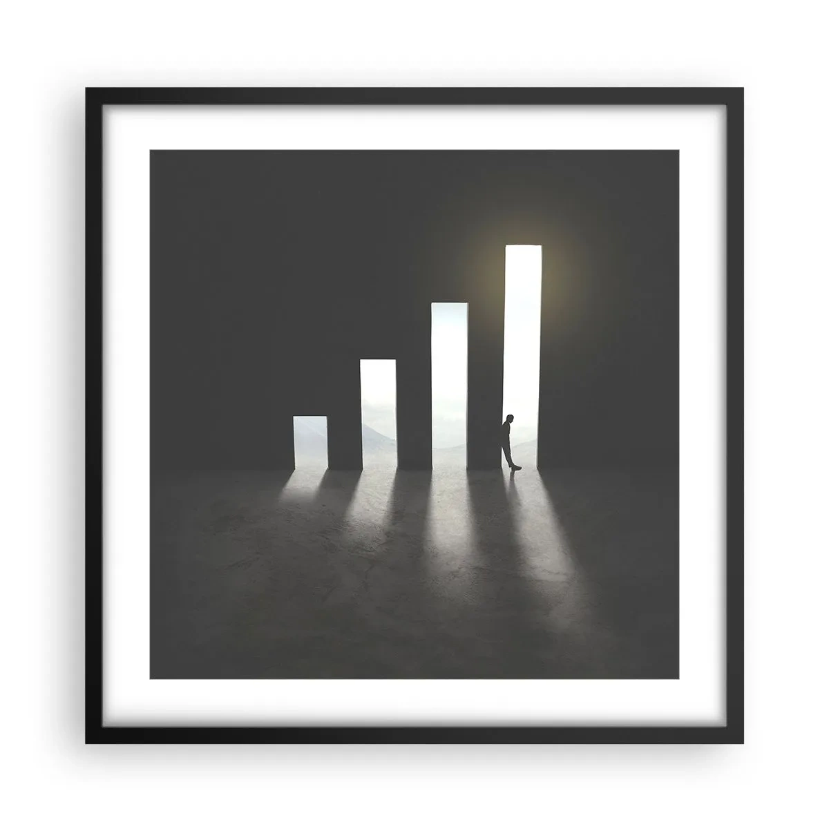 Plagát v čiernom ráme - Úspech – impresia - 50x50 cm