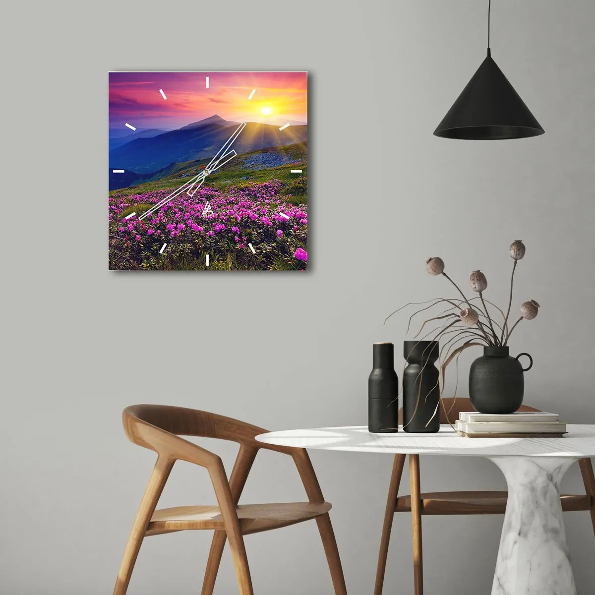 Nástenné hodiny - …A okolo vonia kosodrevina a voňajú byliny - 30x30 cm
