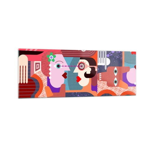 Obraz na skle - Tvárou v tvár - 140x50 cm