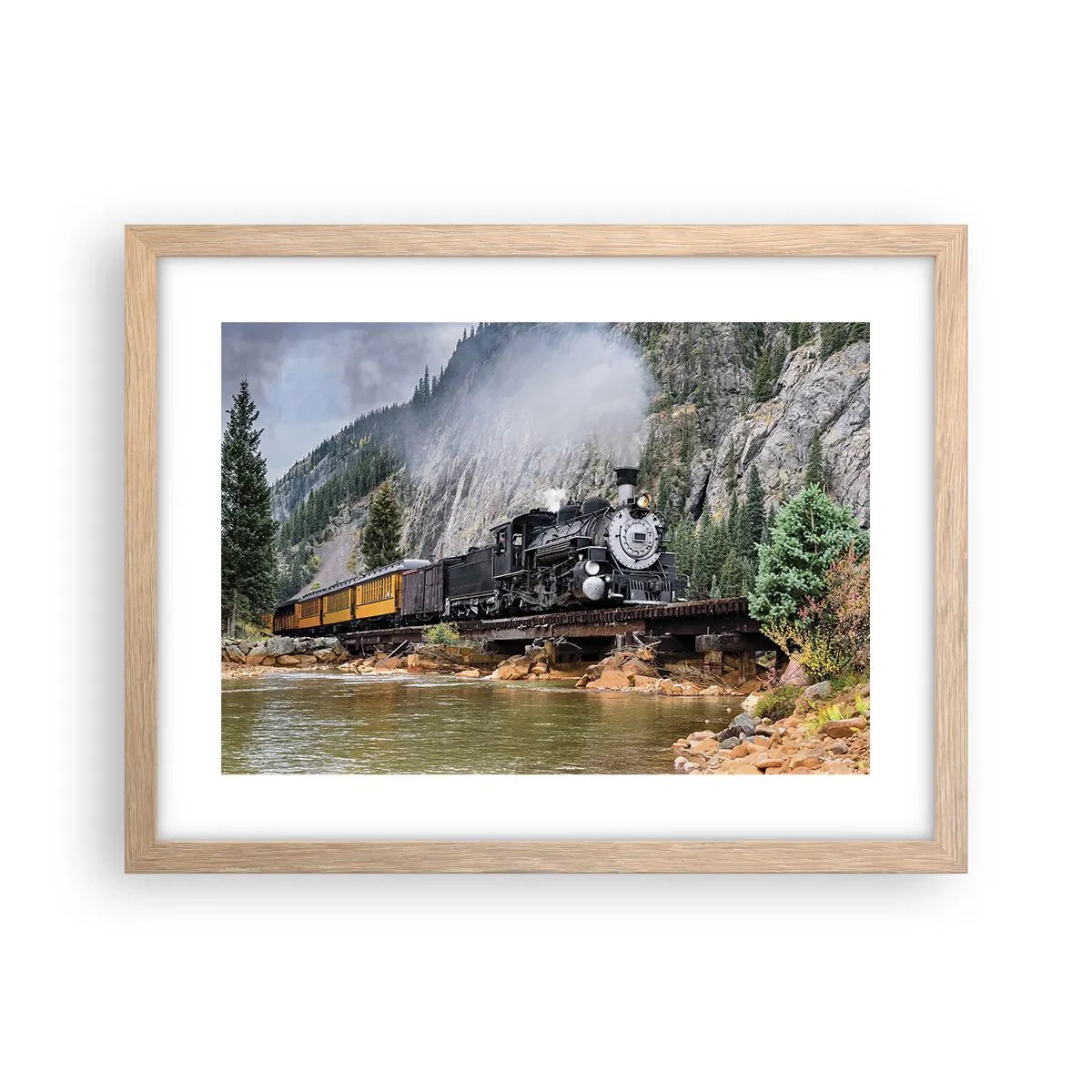 Plagát v ráme zo svetlého duba - A kam to? Kam? - 40x30 cm