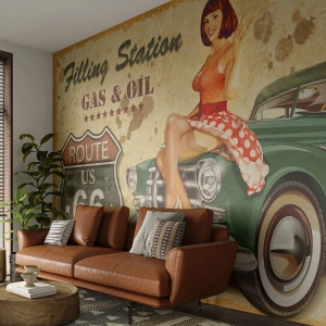 Fototapeta na mieru Standard Eco - Skvelé 40. roky - Cesta 66, Auto, Automobilový priemysel