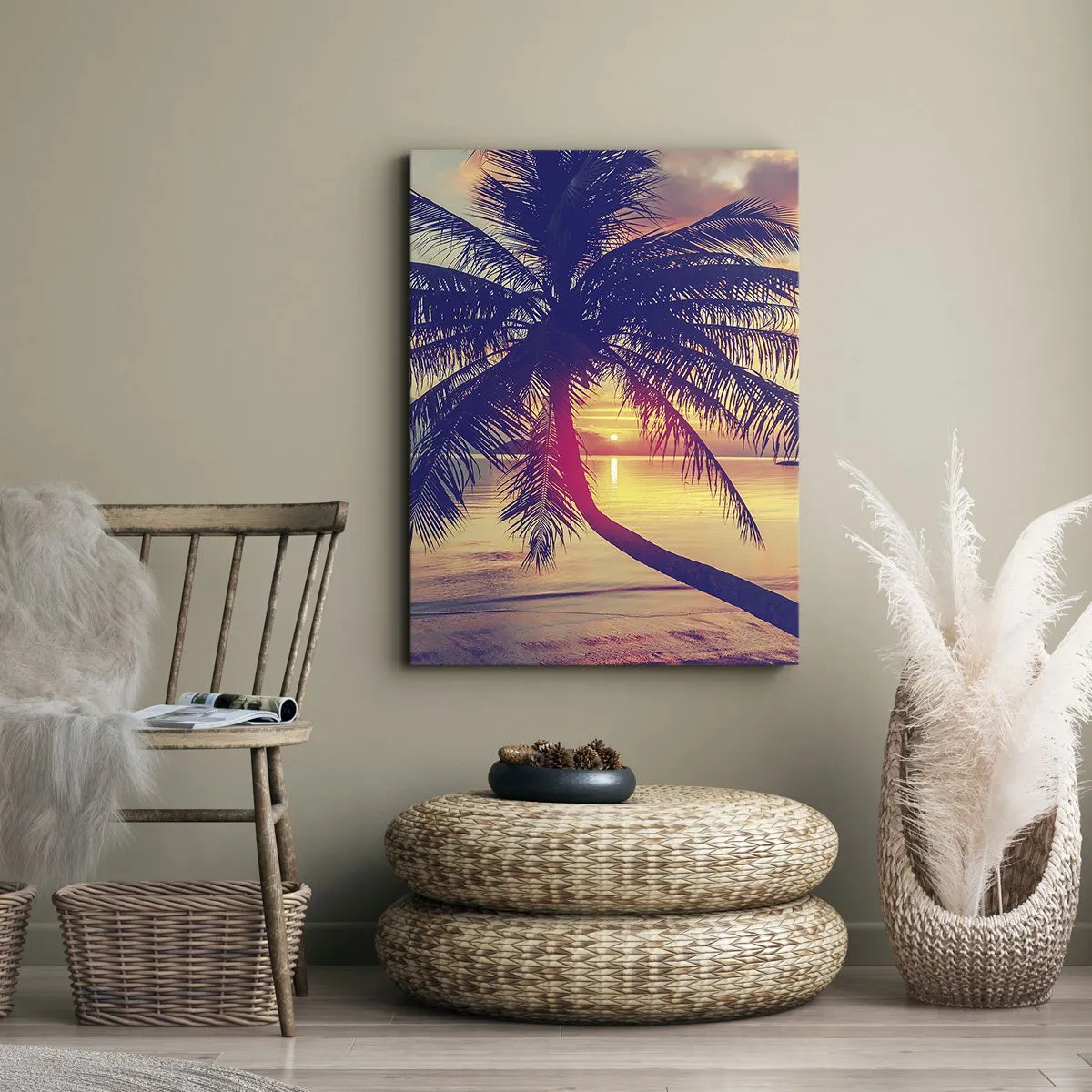 Obraz na plátne - Večer pod palmami - 50x70 cm