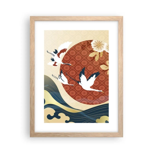 Plagát v ráme zo svetlého duba - Japonská rozprávka - 30x40 cm