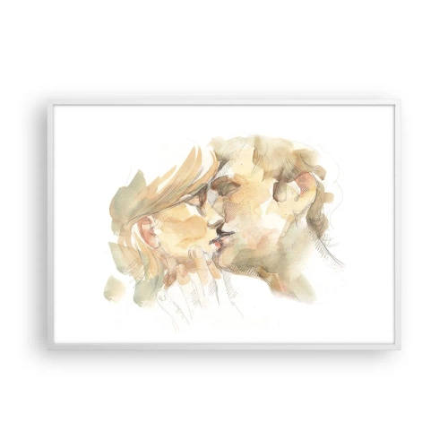 Plagát v bielom ráme - Nájdená polovica? - 100x70 cm