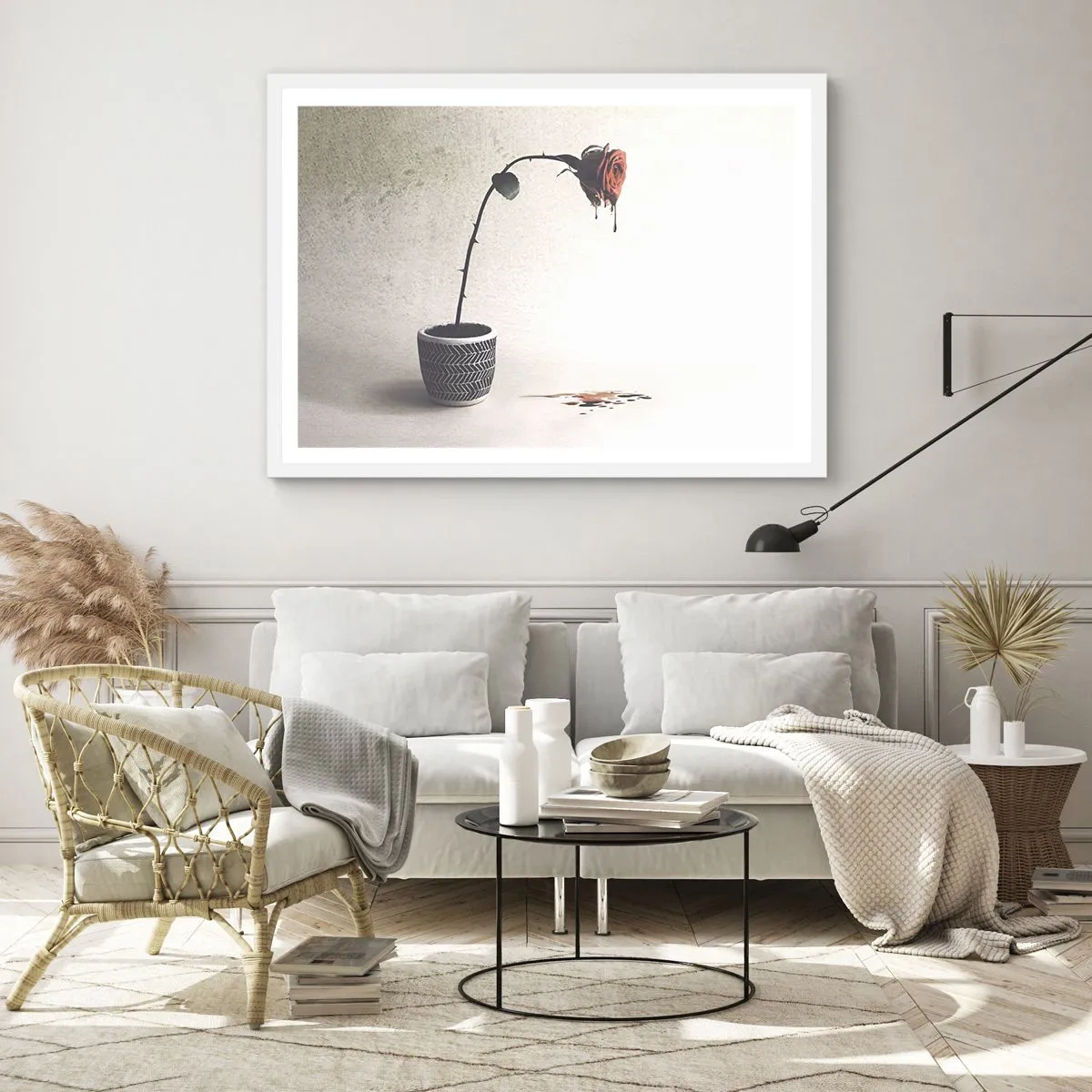 Plagát v bielom ráme - Rosa dolorosa - 100x70 cm