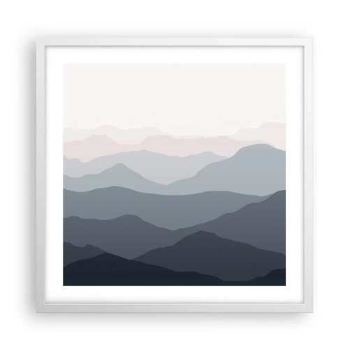 Plagát v bielom ráme - Vlny hôr - 50x50 cm