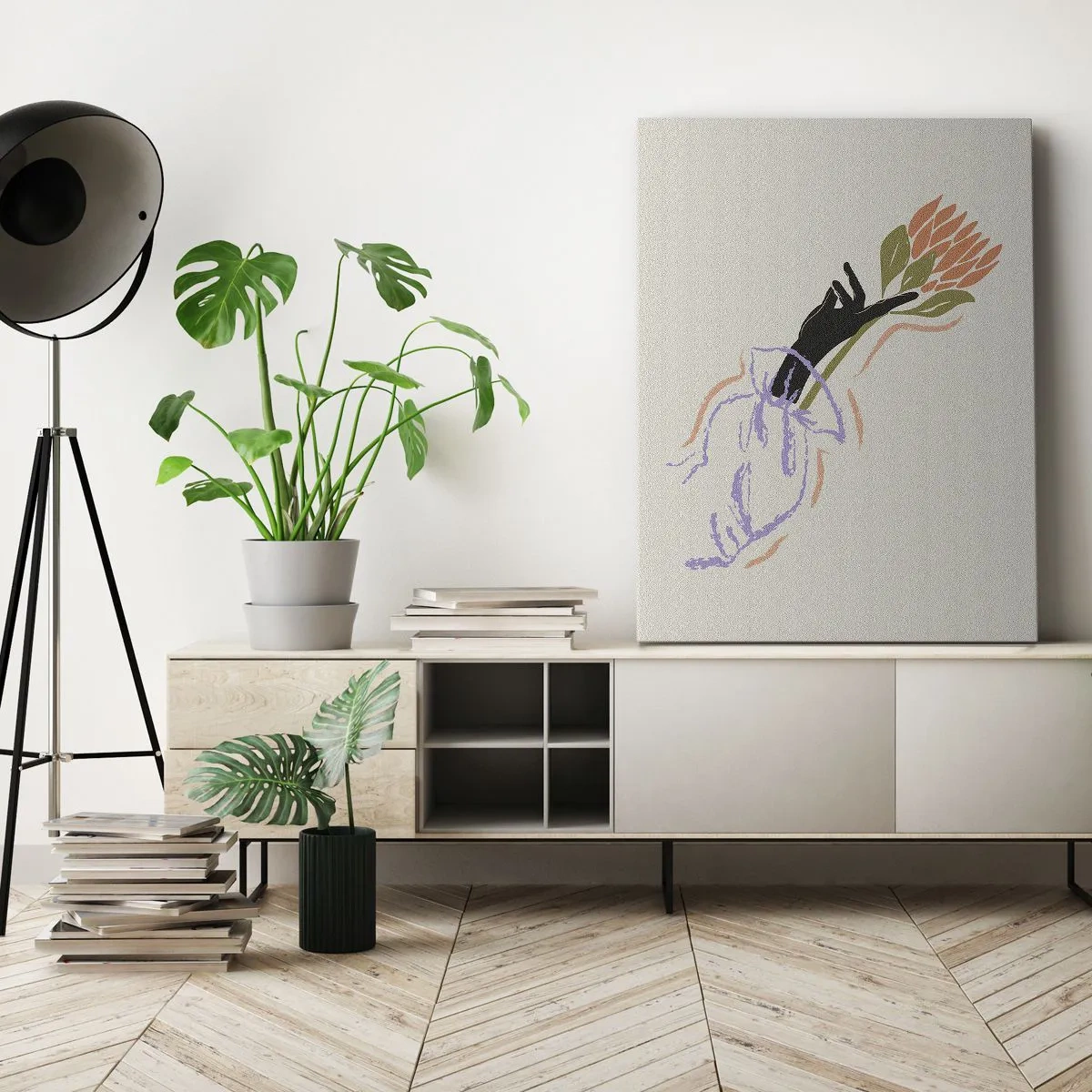 Obraz na plátne - Sesterský dotyk - 65x120 cm