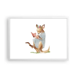 Plagát v bielom ráme - Prečítaj mi, mama - 70x50 cm