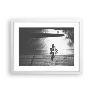 Plagát v bielom ráme - Dopredu, cez mesto - 40x30 cm