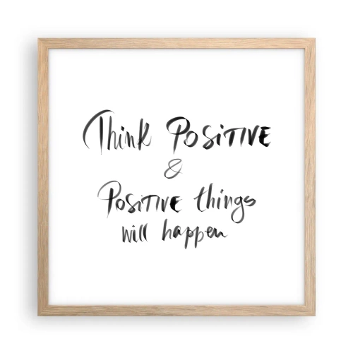 Plagát v ráme zo svetlého duba - Ako žiť? - 40x40 cm