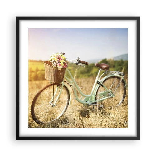 Plagát v čiernom ráme - Chvíľu tu zostanem - 50x50 cm