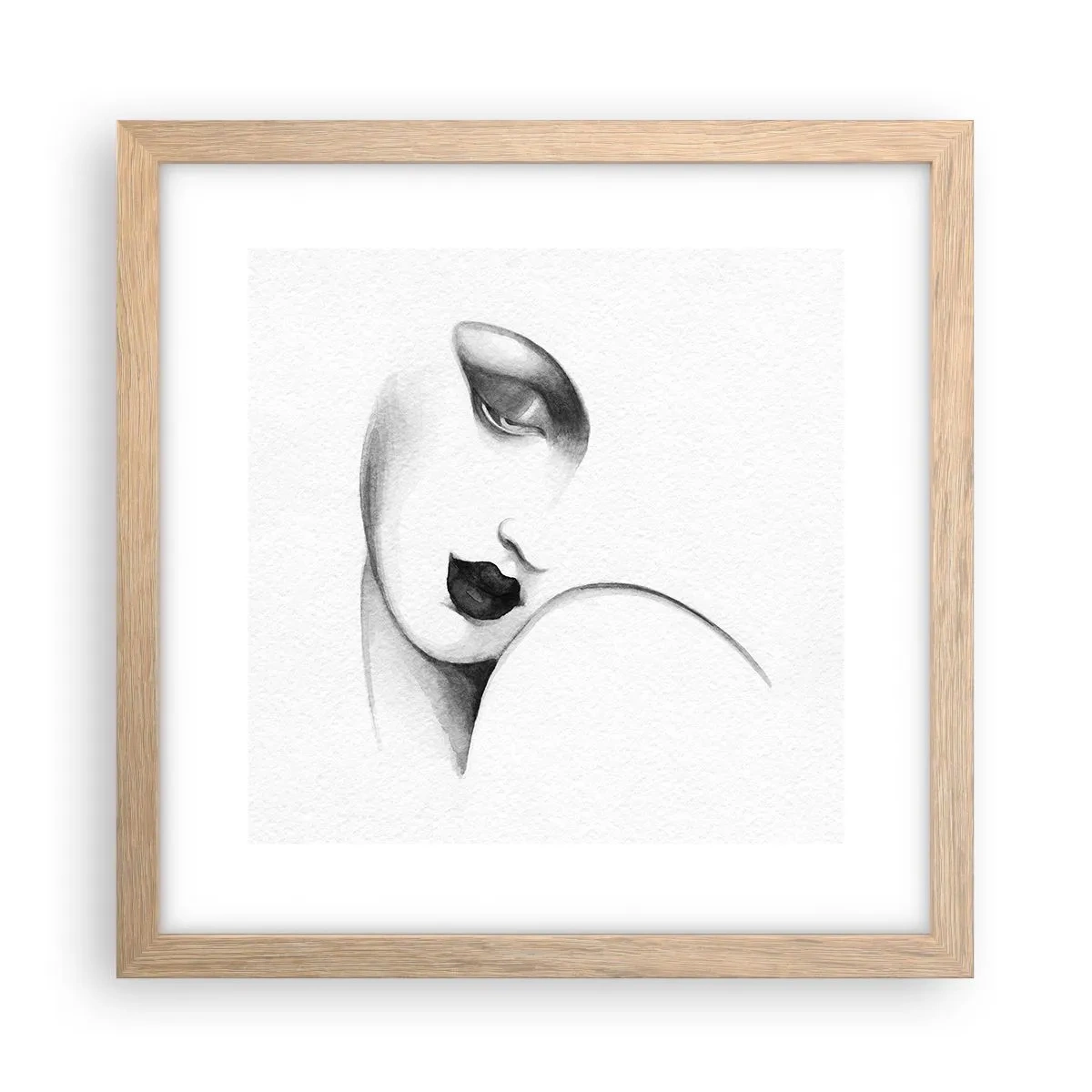 Plagát v ráme zo svetlého duba - V štýle Lempickej - 30x30 cm