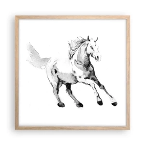 Plagát v ráme zo svetlého duba - Neskrotená duša - 50x50 cm