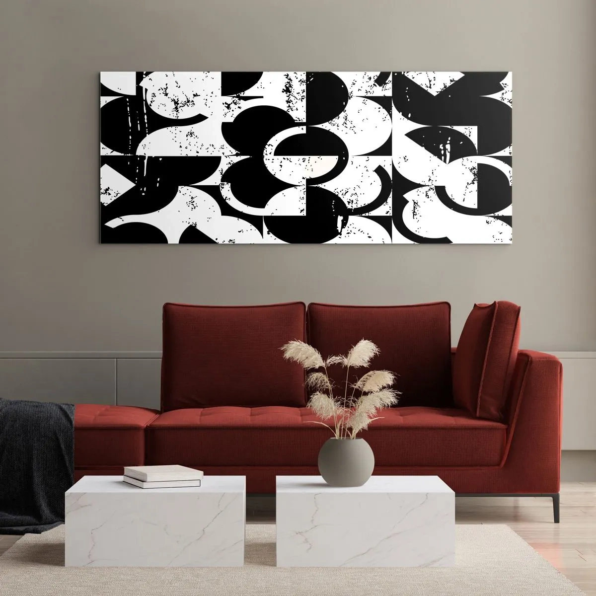 Obraz na skle - Biele je biele a čierne čierne - 120x50 cm