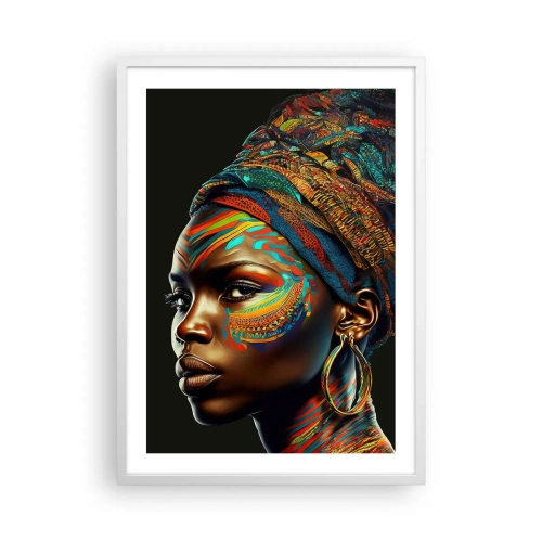 Plagát v bielom ráme - Africká kráľovná - 50x70 cm