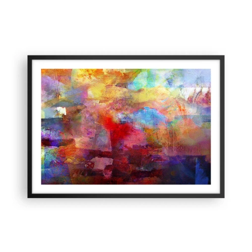 Plagát v čiernom ráme - Pozrieť sa doprostred dúhy - 70x50 cm