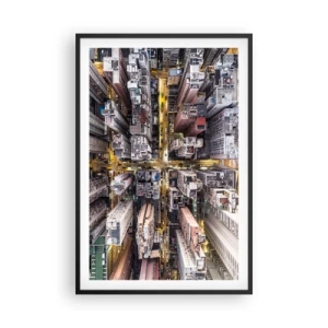 Plagát v čiernom ráme - Pozdrav z Hongkongu - 61x91 cm